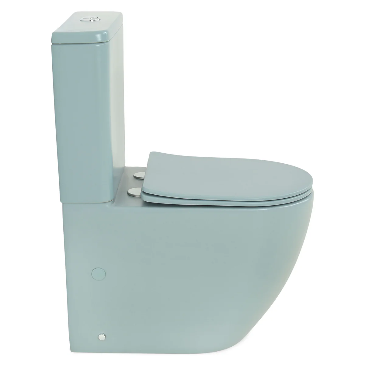 Set vas wc stativ rimless verde turcoaz mat Foglia Oslo cu rezervor si capac soft close inclus [3]