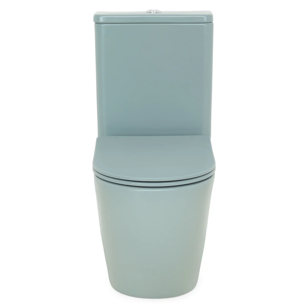 Set vas wc stativ rimless verde turcoaz mat Foglia Oslo cu rezervor si capac soft close inclus [4]