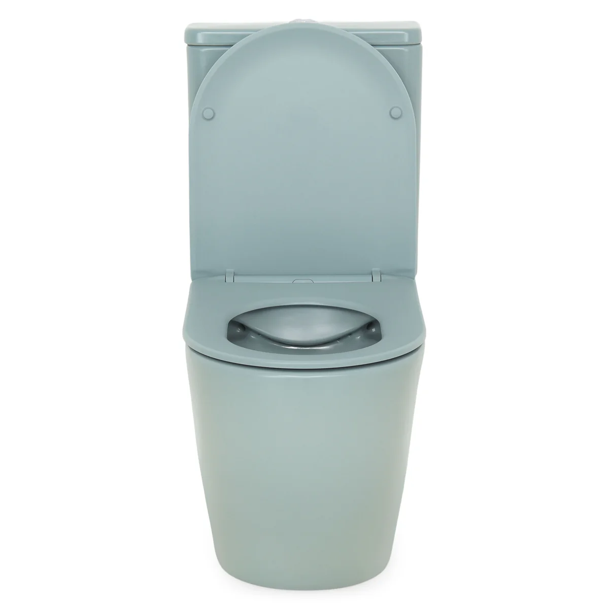 Set vas wc stativ rimless verde turcoaz mat Foglia Oslo cu rezervor si capac soft close inclus [7]