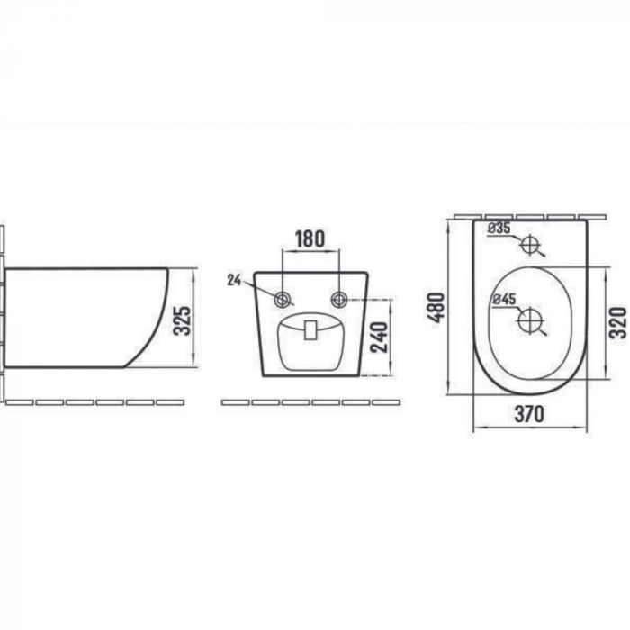 Set vas wc suspendat rimless cu capac inclus si bideu semirotund, alb, Foglia Oslo [2]