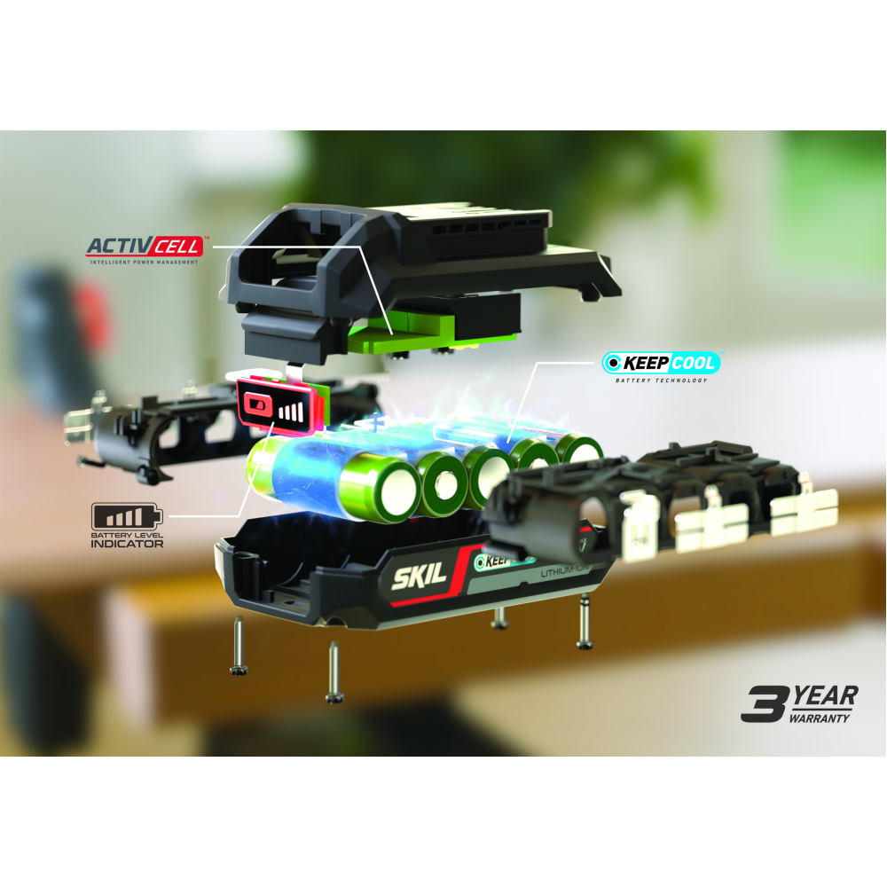 SKIL 3107 AA, Acumulator Li-Ion 20V Max, 2.0Ah, PWRCORE 20, indicator LED [3]