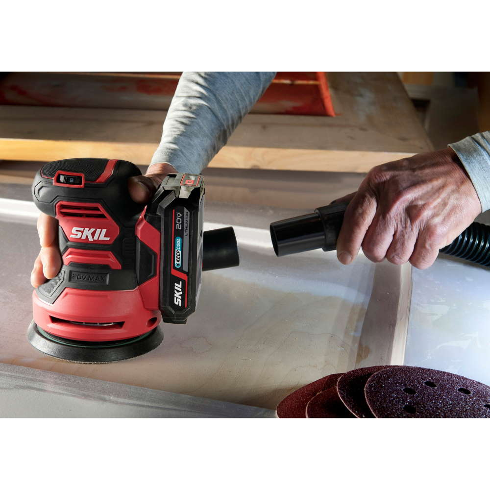 SKIL 3745 CA, Slefuitor cu excentric cu acumulator (doar corpul) SR1E3745CA, 7000-11000 rpm, + accesorii [6]