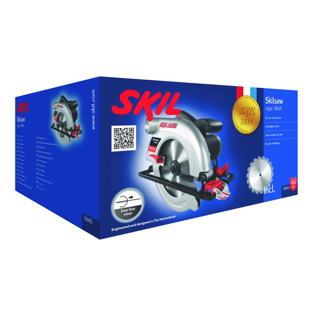 SKIL 5665 AA, Fierastrau circular de mana F0155665AA, 5000 rpm, 1250W, d. max. disc 184mm, + accesorii [7]