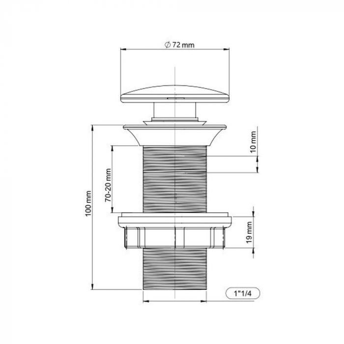 Ventil lavoar click-clack cu capac ceramic alb fara preaplin, Foglia [2]