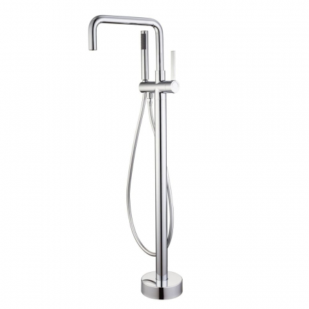 CAZI - Baterie cada freestanding crom lucios, pipa pivotanta 360 de grade Foglia Gobi