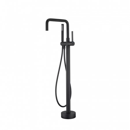 CAZI - Baterie cada freestanding negru mat, pipa pivotanta 360 de grade Foglia Gobi