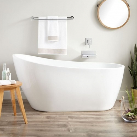 CAZI - Cada baie freestanding 170 x 75 cm, ovala cu preaplin, Diva Foglia