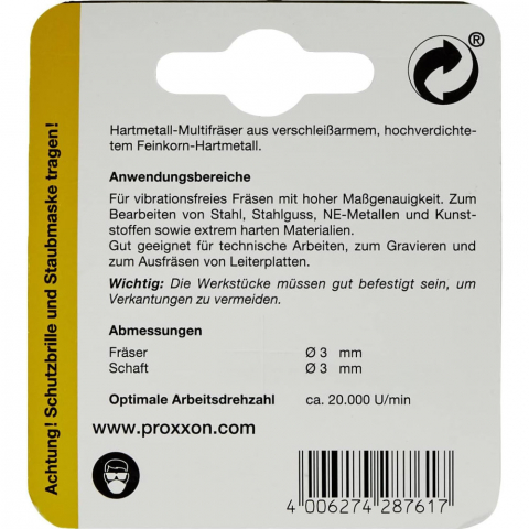 Freza cu 2 caneluri, Proxxon 28761, 3.0x3.0mm [3]