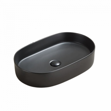 CHIUVETE - Lavoar baie negru mat montaj pe blat 60 cm, Adelais Foglia