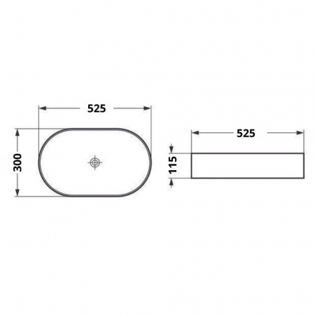 Lavoar baie pe blat, gri mat, oval, ventil inclus, 52.5 cm, Adelais Foglia [2]