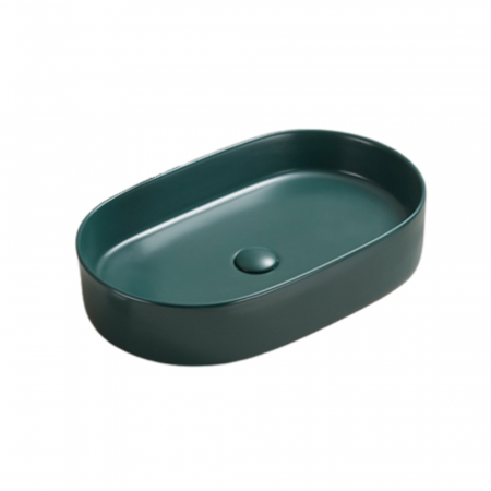 CHIUVETE - Lavoar baie verde inchis mat montaj pe blat 60 cm, Adelais Foglia