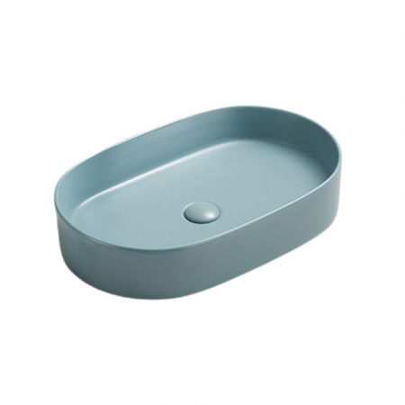 CHIUVETE - Lavoar baie verde turcoaz mat montaj pe blat 60 cm, Adelais Foglia