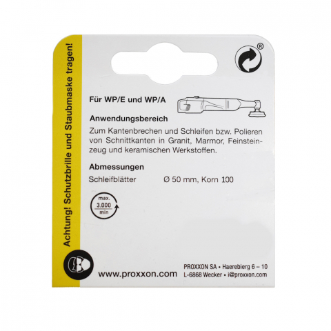 Proxxon 28657, Set 3 discuri diamantate pentru slefuire si lustruire, GR100, diametru 50mm, pentru  WP/A si WP/E [2]