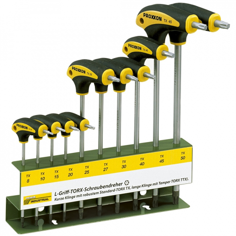 Seturi de surubelnite - Set 10 surubelnite cu maner in “L”, Proxxon 22652, TORX