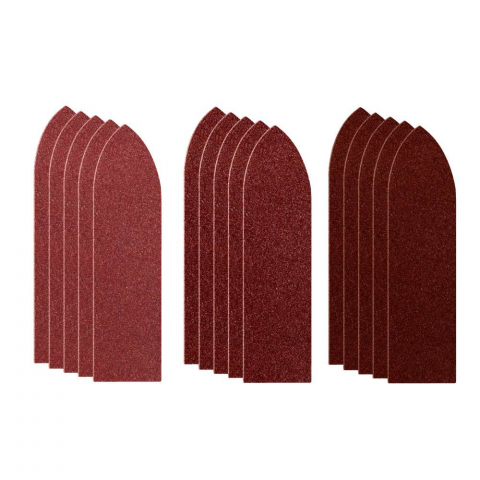 Accesorii abrazive - Set 15 hartii Velctro triunghiulare, 87x32 mm, granulatii 60, 120 si 180