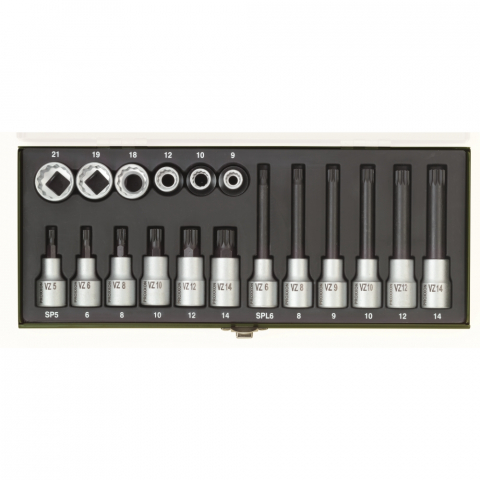 SCULE SI UNELTE - Set de chei speciale XZN (Spline), Proxxon 23296, 18 piese