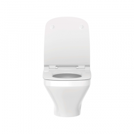 Set vas wc rimless suspendat, dreptunghiular, capac slim softclose, Foglia Bristol [7]
