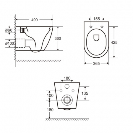 Set vas wc rimless suspendat, Rotund, Foglia Oslo si capac softclose alb [14]