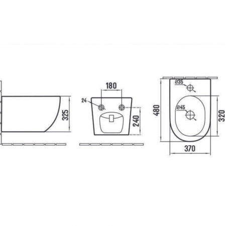 Set vas wc suspendat rimless cu capac inclus si bideu semirotund, alb, Foglia Oslo [1]