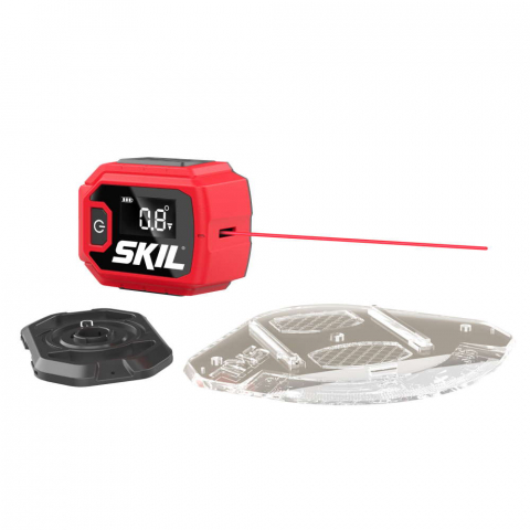 SCULE SI UNELTE - SKIL 1900 AA Nivela laser digitala cu linie, lumina rosie, raza de actiune 4.5m, margine magnetica, include 2 baterii AAA, baza suport perete, accesoriu raportor