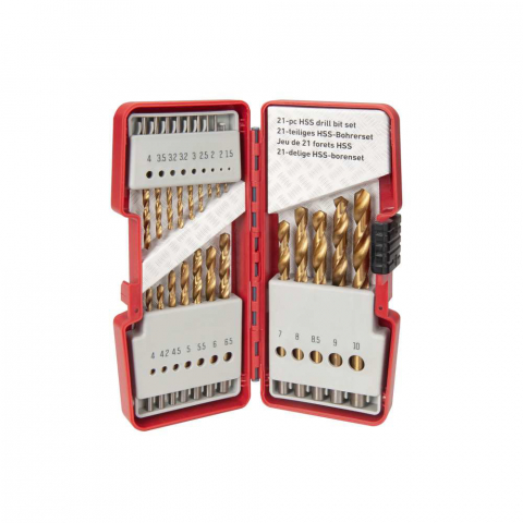 SKIL 2610S00918 set 21 burghie HSS, varf de 135°, pentru gaurire in otel, lemn si plastic [1]