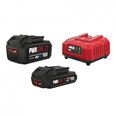 Acumulatori si Incarcatoare - SKIL 3114 BA, Set incarcator si doi acumulatori Li-Ion 20V Max, 2.0Ah si 4.0Ah, PWRCORE 20, indicator LED