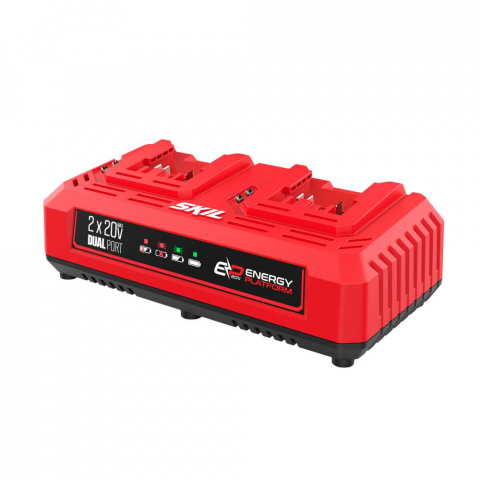 Acumulatori si Incarcatoare - SKIL 3128 AA, Incarcator dual 20V Max, 2.4A, pentru acumulatorii SKIL PWRCORE 20