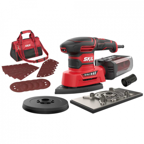Masini pentru slefuit si lustruit - SKIL 7280 DA, Slefuitor 3 in 1 cu zgomot si vibratii reduse SR1E7280DA, 250W, + geanta si accesorii