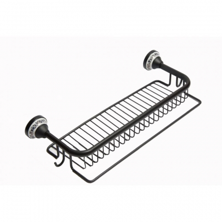 Distributie - Suport gel de dus baie, culoare negru, Foglia