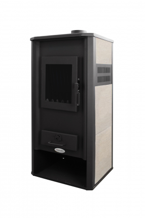 TERMOSEMINEE COMB. SOLID - Termosemineu pe lemne, brichete si carbune Fornello Roma E , iVORY, 22 kW, 49x45x103 cm