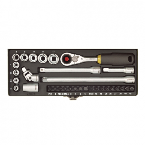 SCULE SI UNELTE - Trusa de biti si chei tubulare pentru ingineri, Proxxon 23078, 1/4", 32 buc