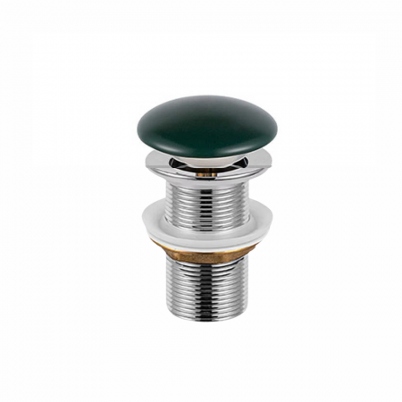 CHIUVETE - Ventil lavoar click-clack cu capac ceramic verde mat fara preaplin, Foglia