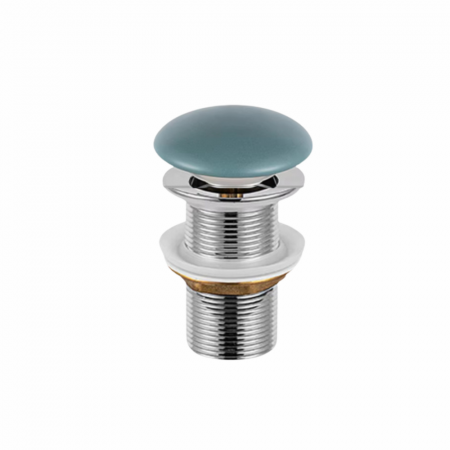 CHIUVETE - Ventil lavoar click-clack cu capac ceramic verde turcoaz mat fara preaplin, Foglia