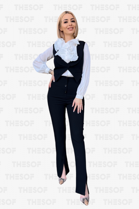 Pantalon drept cu talie inalta [2]