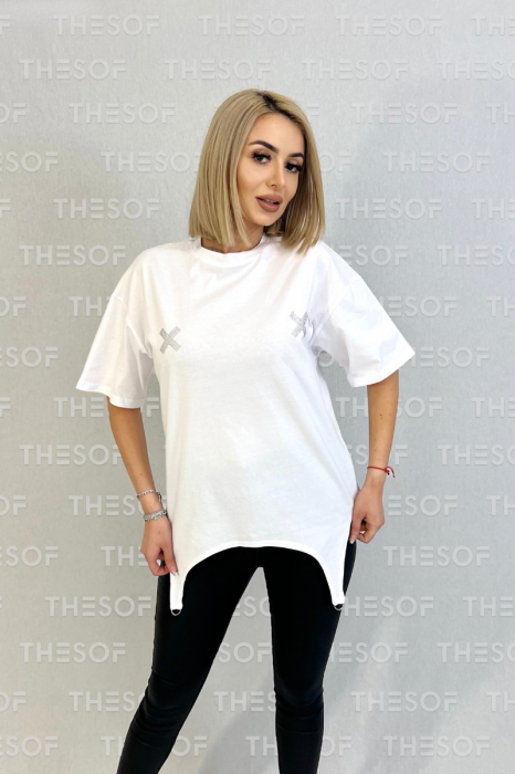 Tricou oversize cu strasuri [2]