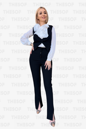 Pantalon drept cu talie inalta [1]