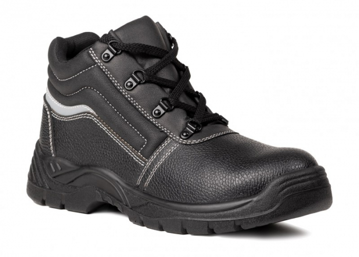 Bocanci S1P Nacrite piele neagra, bombeu si lamela metalica [2]