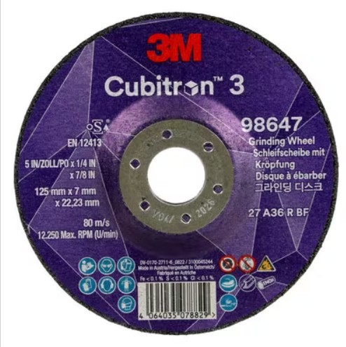 Disc de polizare 3M™ Cubitron™ 3 T27, 125x7 mm [1]
