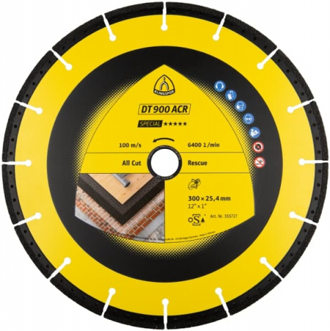 Discuri diamantate pentru polizoare unghiulare - DT 900 ACR Special 350x3,1x25,4mm