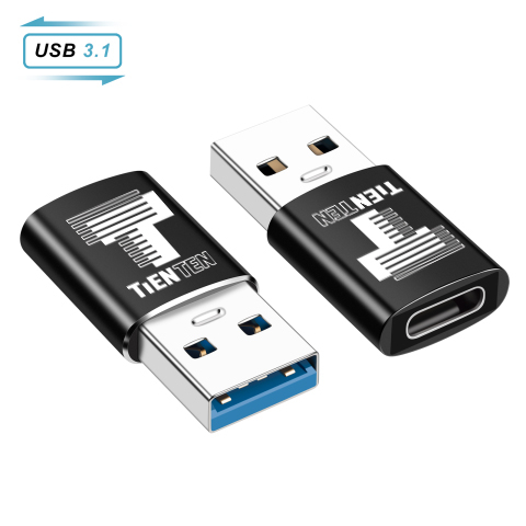Adaptor OTG USB 3.0 la USB-C, Tienten, USB Type C, USB-A, negru [7]