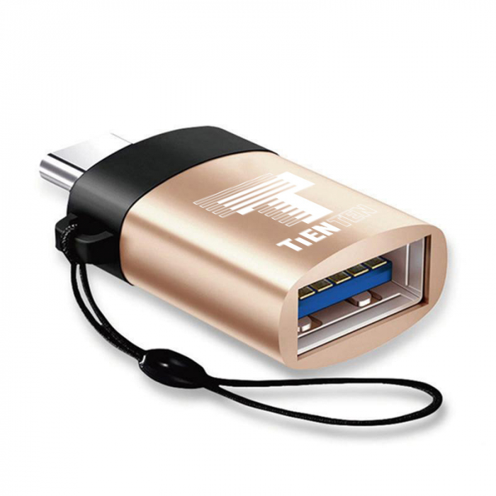 Adaptor OTG USB-C la USB 3.0, Tienten, USB Type C, USB-A, auriu [1]