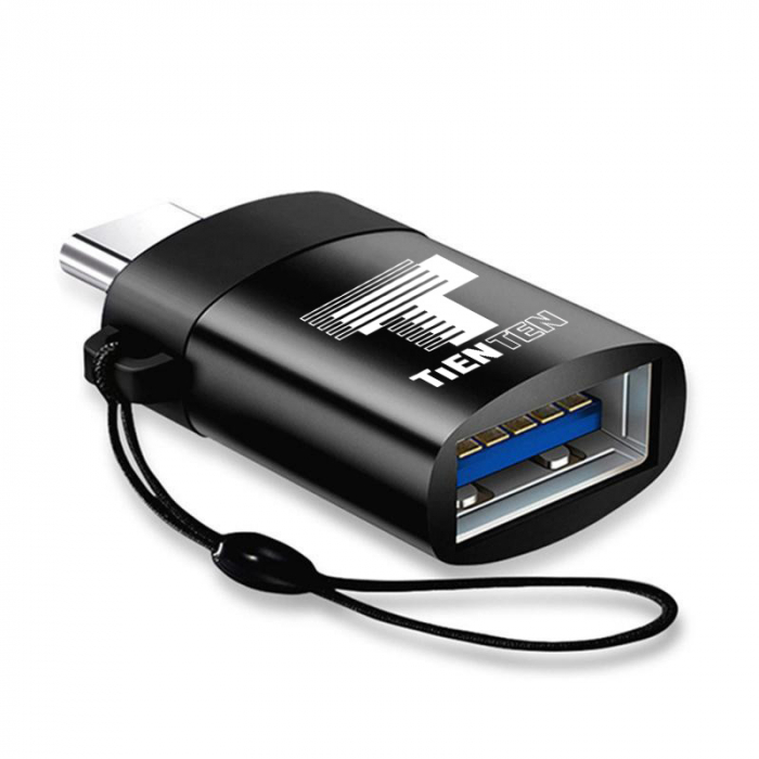 Adaptor OTG USB-C la USB 3.0, Tienten, USB Type C, USB-A, negru [1]
