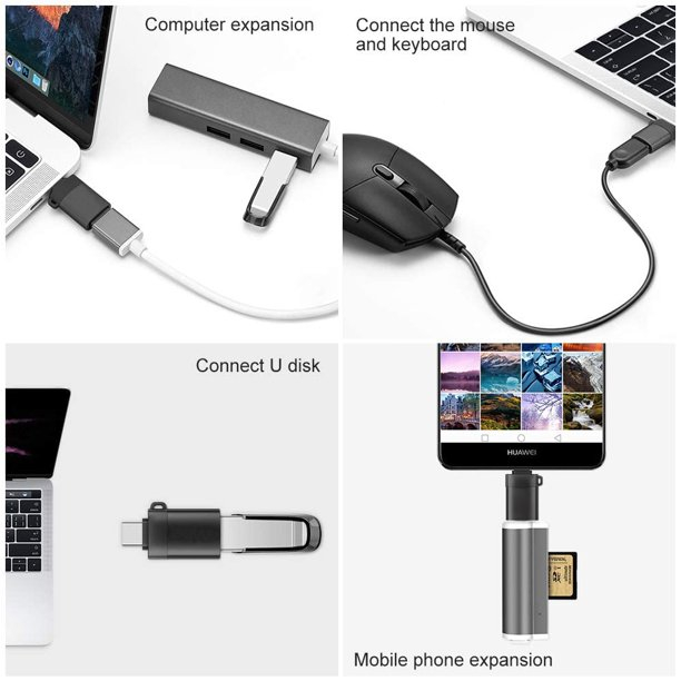 Adaptor OTG USB-C la USB 3.0, Tienten, USB Type C, USB-A, negru [7]