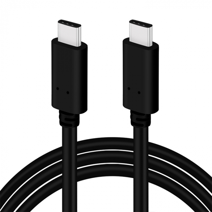Cablu de incarcare si transfer de date USB-C la USB-C, 5V, 3A, 1m, Negru [2]