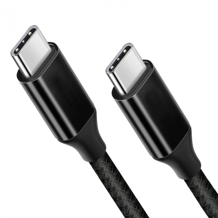 Cablu de incarcare si transfer de date USB-C la USB-C, 5V, 3A, 1m, Negru [6]
