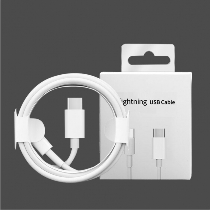 Cablu de incarcare si transfer de date USB-C la Lightning, 5V, 3A, 2m, Alb, TIENTEN [2]