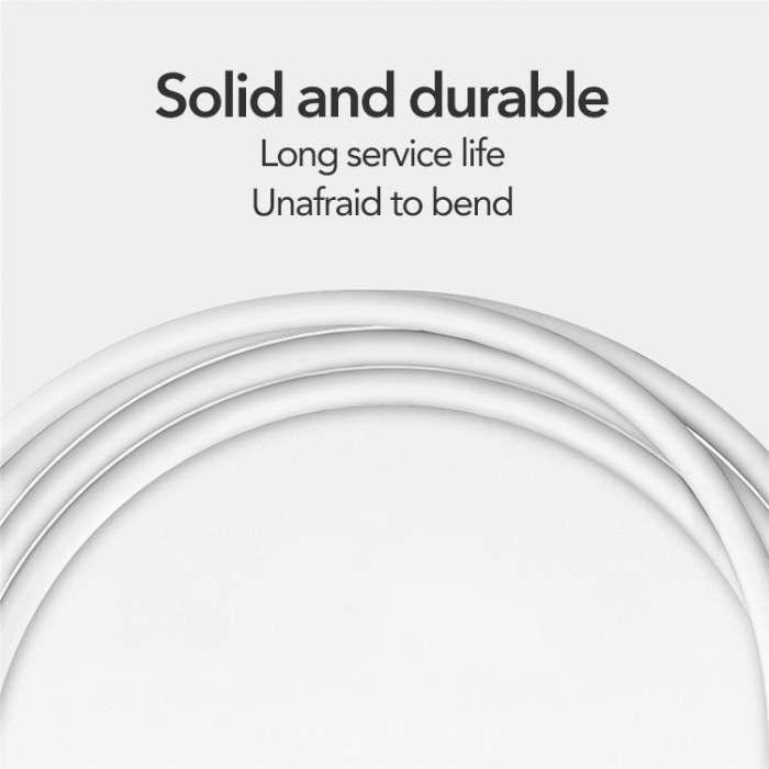 Cablu de incarcare si transfer de date USB-C la Lightning, 5V, 3A, 1m, alb, TIENTEN, [7]