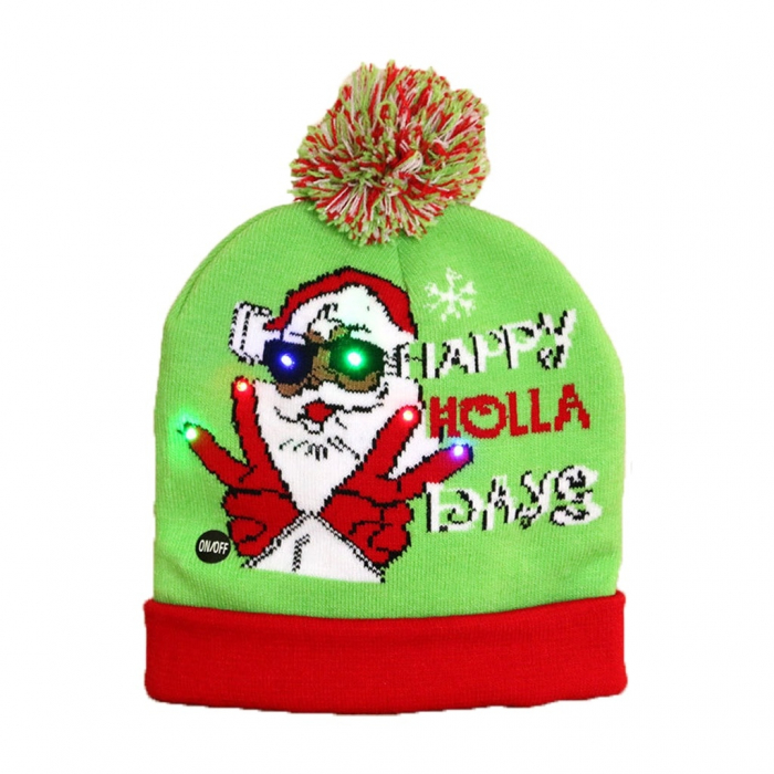 Caciula cu motiv de Craciun cu lumina LED, TIENTEN, unisex, marime universala, model TTC11 [1]