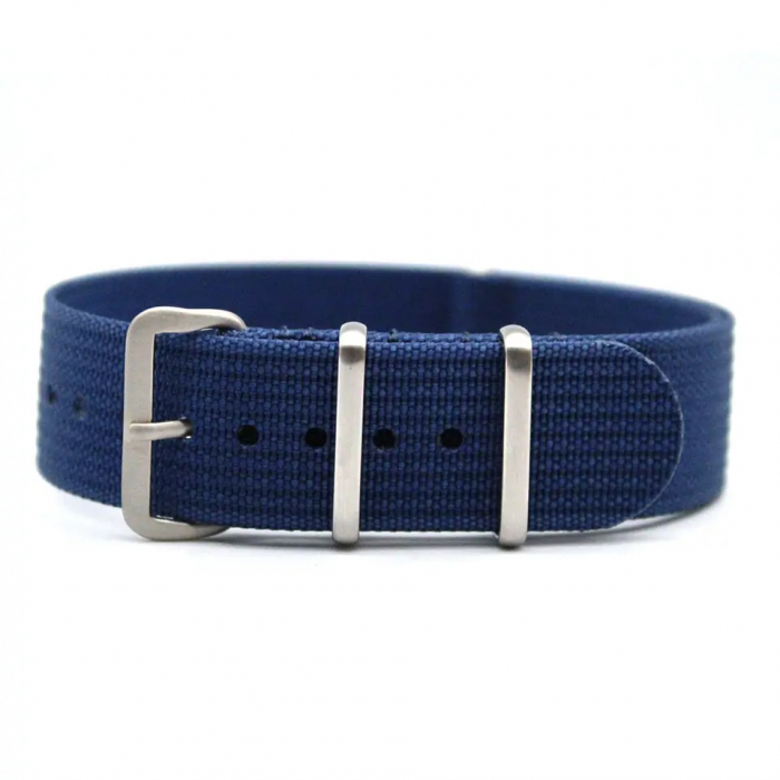 Curea ceas Nato Ribbed Nylon, Tienten, material textil, 20 mm, albastru [3]