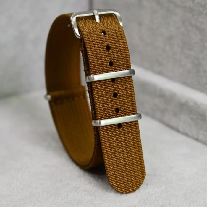 Curea ceas Nato Ribbed Nylon, Tienten, material textil, 22 mm, maro [5]